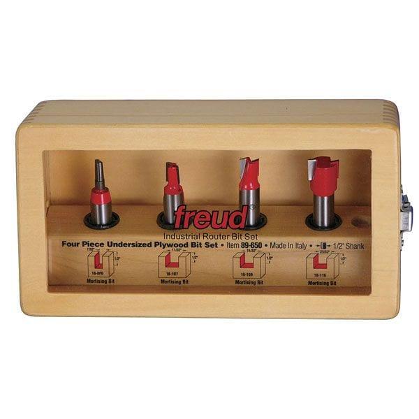 89-650 Four Piece Undersized Plywood Router Router Bit Set 1/2" Shank